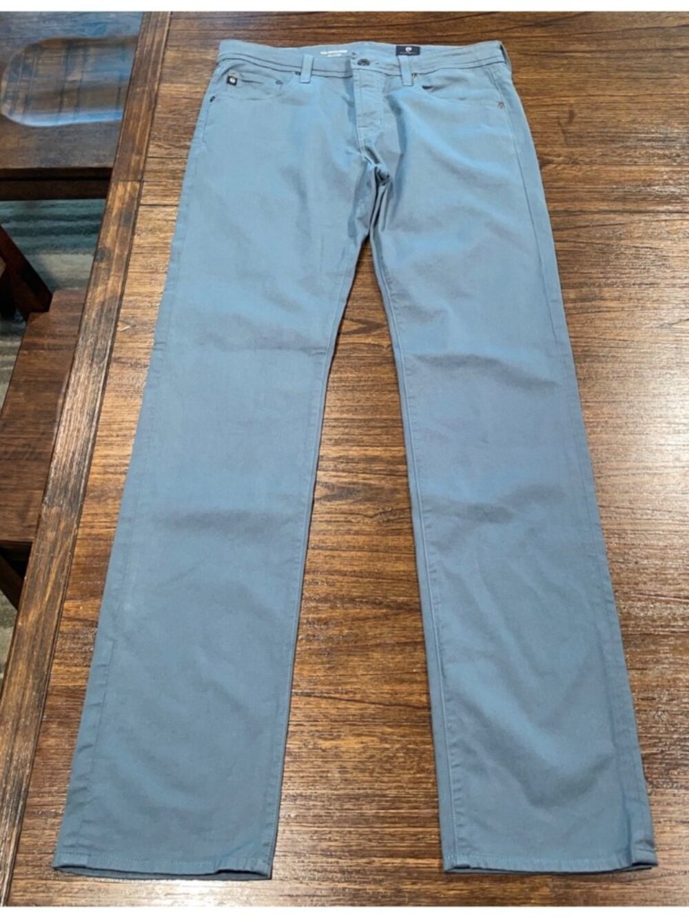 AG Matchbox Slim Straight Chino Pant Mens 32x34.5 Blue Stretch Trouser Workwear